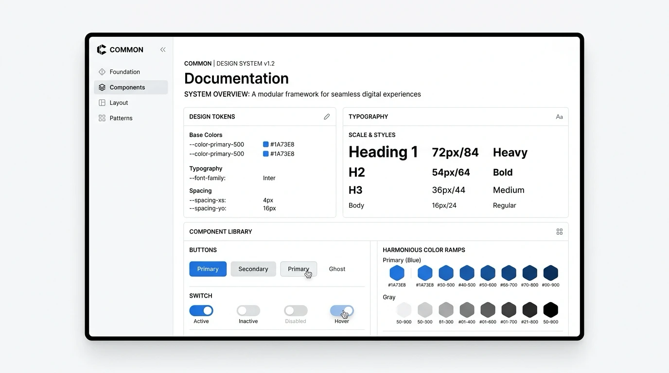 Fanoos Design System hero overview